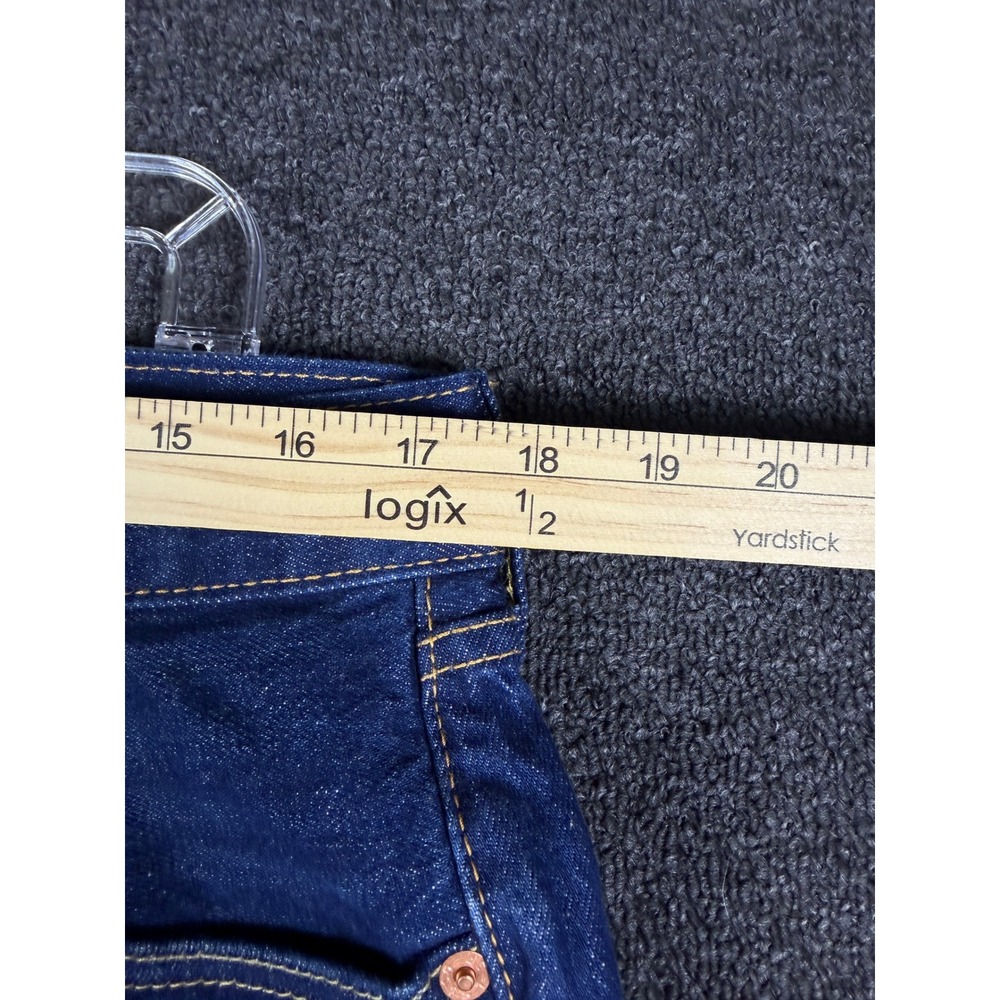 Levis Premium 501 93 Straight Leg Cut Off Denim Shorts Dark Wash Blue W34 L7